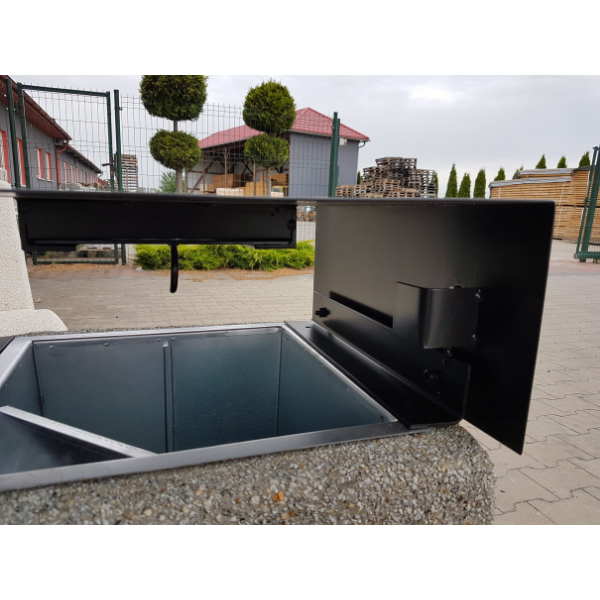 Kosz betonowy z daszkiem 70l. kod: 156