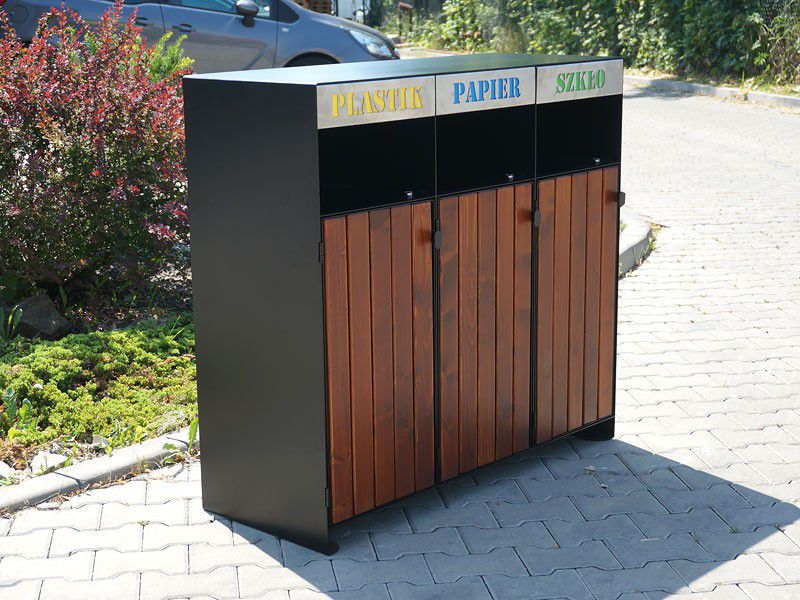 Kosz do segregacji "Ajaks I" 4x80l / napisy wycinka laserowa